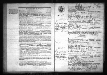 596 vues  - Registre d\'état civil. microfilm des registres des naissances, mariages, décès. (1823-1851) (ouvre la visionneuse)
