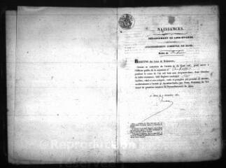 266 vues Registre d'état civil. microfilm des registres des naissances, mariages, décès. (1852-1865)
