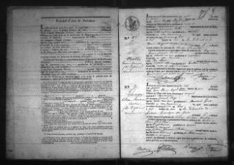 702 vues Registre d'état civil. microfilm des registres des naissances, mariages, décès. (1833-1852)