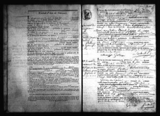 531 vues  - Registre d\'état civil. microfilm des registres des naissances, mariages, décès. (1833-1867) (ouvre la visionneuse)