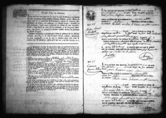 661 vues  - Registre d\'état civil. microfilm des registres des naissances, mariages, décès. (1814-mars 1835) (ouvre la visionneuse)