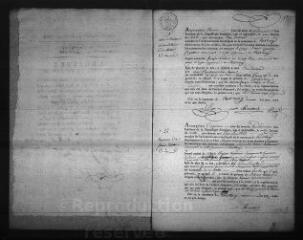 602 vues  - Registre d\'état civil. microfilm des registres des naissances, mariages, décès. (vendémiaire an VIII- janvier 1814) (ouvre la visionneuse)