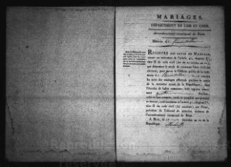 590 vues Registre d'état civil. microfilm des registres des naissances, mariages, décès. (frimaire an XIII-1836)