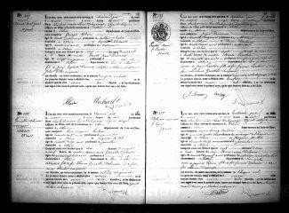 631 vues Registre d'état civil. microfilm des registres des naissances, mariages, décès. (mars 1854-septembre 1856)