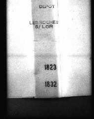 611 vues  - Registre d\'état civil. microfilm des registres des naissances, mariages, décès. (1823-1842). microfilm des tables décennales. (1792-1902) (ouvre la visionneuse)