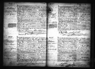 284 vues  - Registre d\'état civil. microfilm des registres des naissances, mariages, décès. (août 1864-1865) (ouvre la visionneuse)