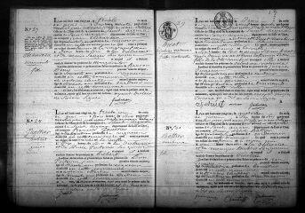 616 vues  - Registre d\'état civil. microfilm des registres des naissances, mariages, décès. (mai 1821-octobre 1830) (ouvre la visionneuse)