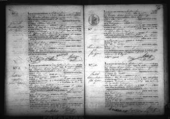 704 vues  - Registre d\'état civil. microfilm des registres des naissances, mariages, décès. (mars 1839-1862) (ouvre la visionneuse)