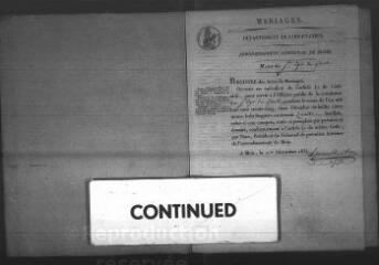 611 vues  - Registre d\'état civil. microfilm des registres des naissances, mariages, décès. (1835-1865) (ouvre la visionneuse)