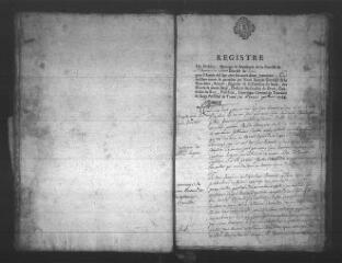 590 vues Registre d'état civil. microfilm des registres des baptêmes, mariages, sépultures. (1762-1792). microfilm des registres des naissances, mariages, décès. (1793-1816 ; 1818-1824)