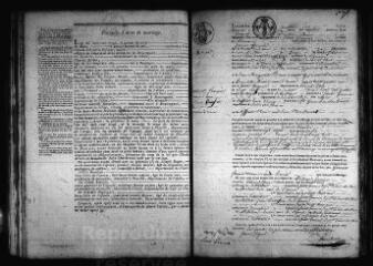 543 vues  - Registre d\'état civil. microfilm des registres des naissances, mariages, décès. (1828-1867) (ouvre la visionneuse)