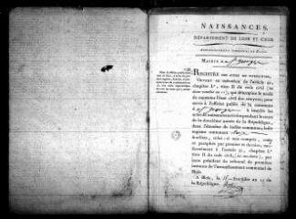 595 vues Registre d'état civil. microfilm des registres des naissances, mariages, décès. (vendémiaire an XI-août 1819)