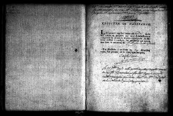 631 vues Registre d'état civil. microfilm des registres des naissances, mariages (1793-1822), des décès (1793-1813).