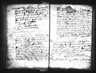 693 vues Registre d'état civil. microfilm des registres des baptêmes, mariages, sépultures. (1695-1792). microfilm des registres des naissances, mariages, décès. (1793-pluviôse an IV)