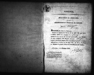 586 vues Registre d'état civil. microfilm des registres des naissances, décès. (1843-1862) : microfilm des registres des mariages. (1833-juillet 1836)