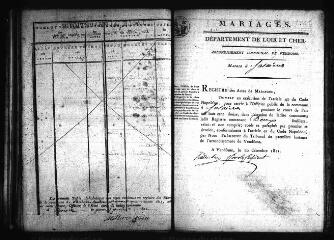 733 vues Registre d'état civil. microfilm des registres des naissances (1812-1866), mariages (1812-1866), décès (1796-1866).