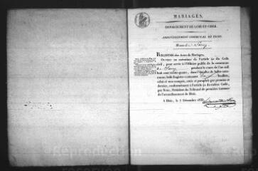 530 vues  - Registre d\'état civil. microfilm des registres des naissances, mariages, décès. (1834-1862) (ouvre la visionneuse)