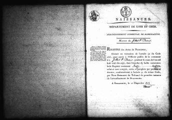 586 vues  - Registre d\'état civil. microfilm des registres des naissances, mariages, décès. (1817-1827) (ouvre la visionneuse)