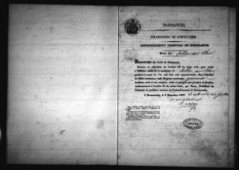 593 vues  - Registre d\'état civil. microfilm des registres des naissances, mariages, décès. (1848-mai 1854) (ouvre la visionneuse)