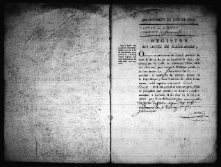 603 vues  - Registre d\'état civil. microfilm des registres des naissances, mariages, décès.(brumaire an VI-juin 1816) (ouvre la visionneuse)