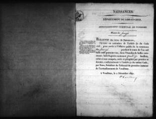 634 vues Registre d'état civil. microfilm des registres des naissances. (1841-1867) : microfilm des registres des mariages. (vendémiaire an XII-1851)
