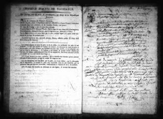 594 vues Registre d'état civil. microfilm des registres des naissances, mariages, décès. (vendémiaire an XII-octobre 1816)