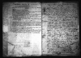 654 vues Registre d'état civil. microfilm des registres des naissances, mariages, décès. (ventôse an XII-1865)