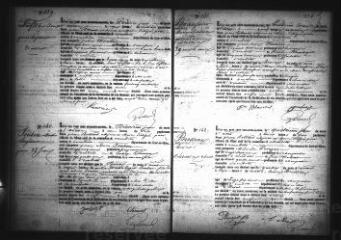 589 vues  - Registre d\'état civil. microfilm des registres des décès. (août 1864-1866). microfilm des tables décennales des décès. (1793-1848) (ouvre la visionneuse)