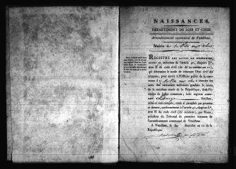 637 vues Registre d'état civil. microfilm des registres des naissances, mariages, (an XIII-1832), décès. (vendémiaire an XIII-1823)