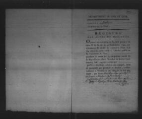 553 vues Registre d'état civil. microfilm des registres des naissances, mariages, décès. (ventôse an V-1834)