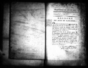 589 vues Registre d'état civil. microfilm des registres des naissances, mariages, décès. (vendémiaire an VI-1820)