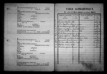 452 vues Registre d'état civil. microfilm des registres des naissances, mariages, décès. (1842-1862) : microfilm des tables décennales. (1802-1862)