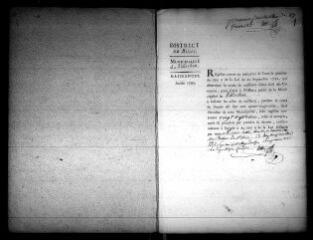 592 vues  - Registre d\'état civil. microfilm des registres des naissances, mariages, décès. (1793-mars 1818) (ouvre la visionneuse)
