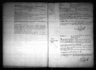 589 vues Registre d'état civil. microfilm des registres des naissances, mariages, décès. (vendémiaire an X-février 1813)