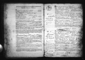 464 vues Registre d'état civil. microfilm des registres des naissances, mariages. (1833-1862)