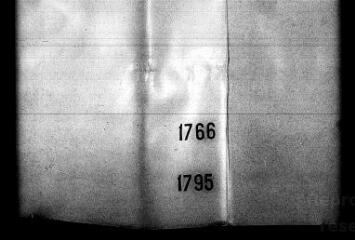 800 vues Registre d'état civil. microfilm des registres des baptêmes, mariages, sépultures. (1766-1792) : microfilm des registres des naissances, mariages, décès. (1793-1822)