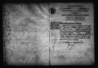 547 vues Registre d'état civil. microfilm des registres des naissances, mariages. (1833-1872)