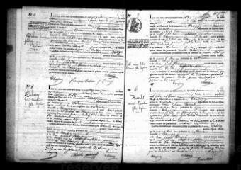 510 vues  - Registre d\'état civil. microfilm des registres des naissances, mariages, décès. (1843-1865) (ouvre la visionneuse)