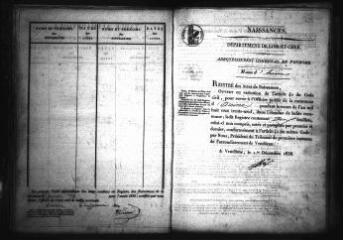 465 vues  - Registre d\'état civil. microfilm des registres des naissances. (1839-1866). microfilm des registres des mariages, décès. (1823-1866) (ouvre la visionneuse)