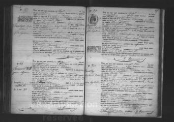 505 vues Registre d'état civil. microfilm des registres des naissances. (1861-1865) : microfilm des registres des mariages, décès. (1851-1865) : microfilm des tables décennales. (1793-1862)