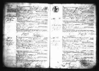 591 vues  - Registre d\'état civil. microfilm des registres des naissances, mariages, décès. (juin 1833-juin 1850) (ouvre la visionneuse)