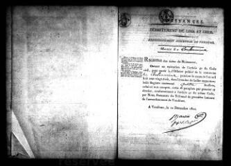 692 vues Registre d'état civil. microfilm des registres des naissances, mariages, décès. (1823-1867)