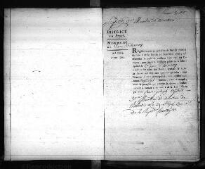 598 vues Registre d'état civil. microfilm des registres des naissances. ( 1793-fructidor an XI) : microfilm des registres des naissances, mariages, décès. (vendémiaire an XII-août 1811)