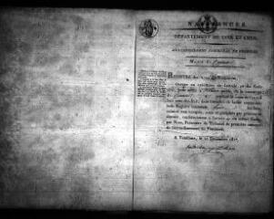 593 vues  - Registre d\'état civil. microfilm des registres des naissances, mariages, décès. (1818-février 1839) (ouvre la visionneuse)