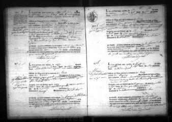 595 vues  - Registre d\'état civil. microfilm des registres des naissances, mariages, décès. (mars 1815-1846) (ouvre la visionneuse)