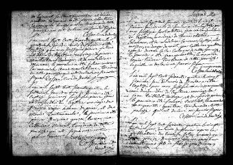 677 vues Registre d'état civil. microfilm des registres des baptêmes, mariages, sépultures: (1764-1792) : microfilm des registres des naissances, mariages. (1793-fructidor an XII)