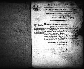 607 vues  - Registre d\'état civil. microfilm des registres des naissances, mariages, décès. (1813-1833) (ouvre la visionneuse)