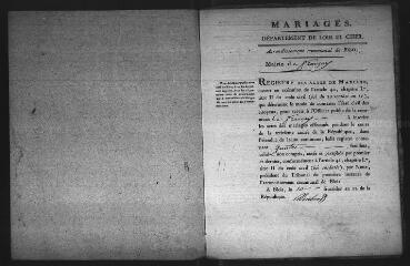 589 vues Registre d'état civil. microfilm des registres des naissances, mariages, décès. (frimaire an XIII-1834)