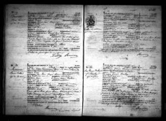 508 vues Registre d'état civil. microfilm des registres des naissances, décès. (août 1850-1872)
