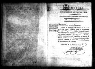 603 vues Registre d'état civil. microfilm des registres des naissances, mariages, décès. (1823-1867)
